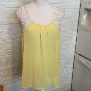Paradis miss lace and sheer tank top